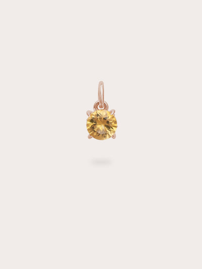 November Birthstone Charm Citrine 18K Rose Gold (1) – Mondays Made Flower & Birthstone Jewelry Singapore