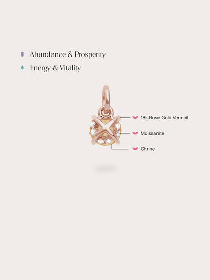 November Birthstone Charm Citrine 18K Rose Gold (4) – Mondays Made Flower & Birthstone Jewelry Singapore