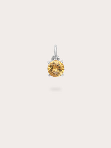 November Birthstone Charm Citrine S925 Silver Rhodium (1) – Mondays Made Flower & Birthstone Jewelry Singapore