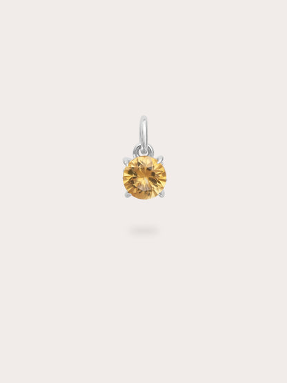 November Birthstone Charm Citrine S925 Silver Rhodium (1) – Mondays Made Flower & Birthstone Jewelry Singapore