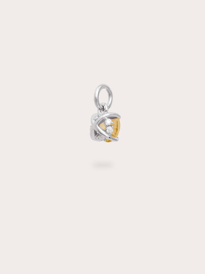 November Birthstone Charm Citrine S925 Silver Rhodium (4) – Mondays Made Flower & Birthstone Jewelry Singapore