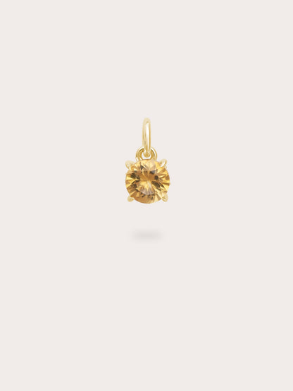 November Birthstone Charm Citrine 18K Gold (1) – Mondays Made Flower & Birthstone Jewelry Singapore