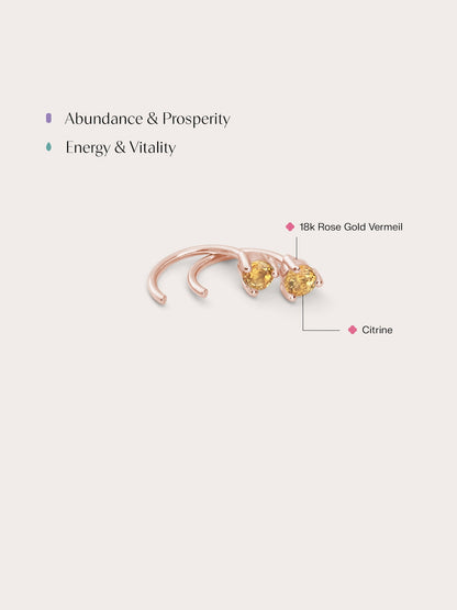 November Birthstone Hoops Citrine 18K Rose Gold (2) – Mondays Made Flower & Birthstone Jewelry Singapore