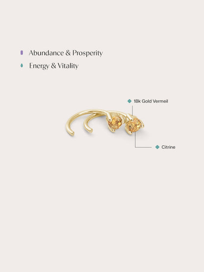 November Birthstone Hoops Citrine 18K Gold (2) – Mondays Made Flower & Birthstone Jewelry Singapore