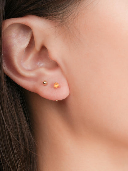 November Birthstone Mini Hoop Earrings Citrine 18K Gold (2) – Mondays Made Flower & Birthstone Jewelry Singapore
