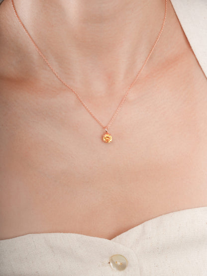 November Birthstone Necklace Citrine 18K Rose Gold (2) – Mondays Made Flower & Birthstone Jewelry Singapore