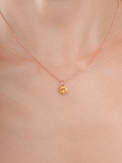 November Birthstone Necklace Citrine 18K Rose Gold (3) – Mondays Made Flower & Birthstone Jewelry Singapore
