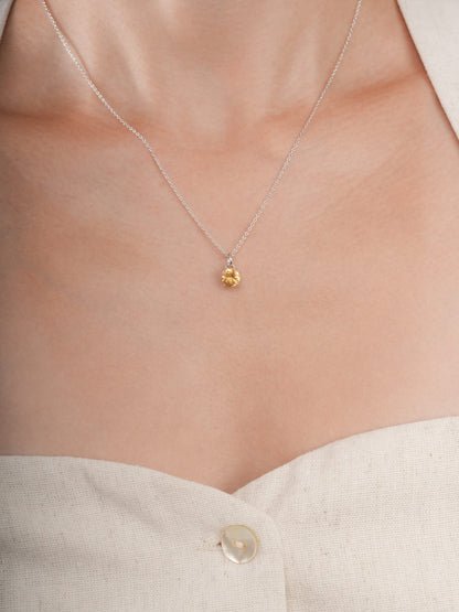November Birthstone Necklace Citrine S925 Silver Rhodium (2) – Mondays Made Flower & Birthstone Jewelry Singapore