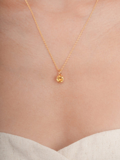 November Birthstone Necklace Citrine 18K Gold (3) – Mondays Made Flower & Birthstone Jewelry Singapore