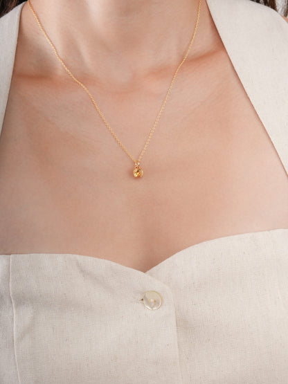 November Birthstone Necklace Citrine 18K Gold (2) – Mondays Made Flower & Birthstone Jewelry Singapore