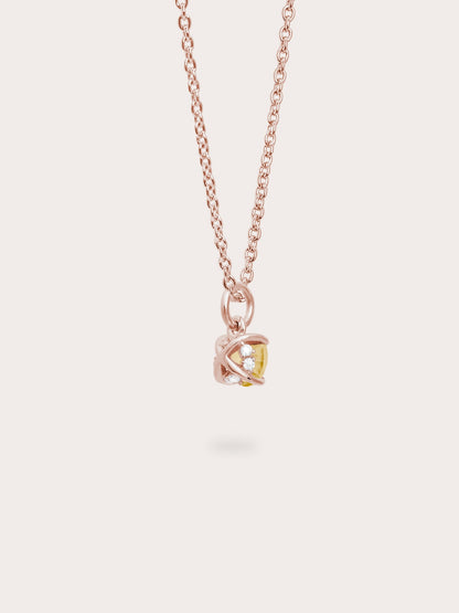 November Birthstone Necklace Citrine 18K Rose Gold (5) – Mondays Made Flower & Birthstone Jewelry Singapore