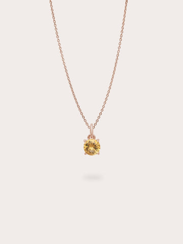 November Birthstone Necklace Citrine 18K Rose Gold (1) – Mondays Made Flower & Birthstone Jewelry Singapore