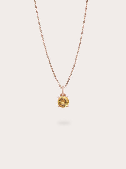 November Birthstone Necklace Citrine 18K Rose Gold (1) – Mondays Made Flower & Birthstone Jewelry Singapore