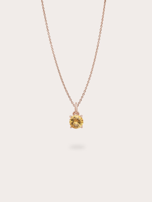 November Birthstone Necklace Citrine 18K Rose Gold (1) – Mondays Made Flower & Birthstone Jewelry Singapore