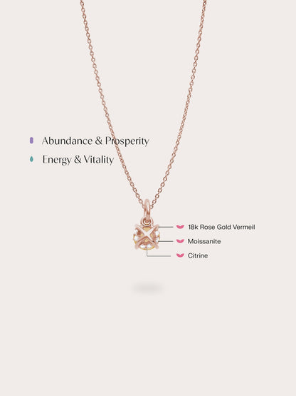 November Birthstone Necklace Citrine 18K Rose Gold (4) – Mondays Made Flower & Birthstone Jewelry Singapore