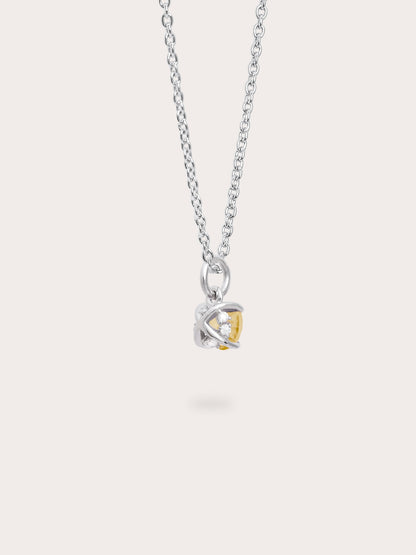 November Birthstone Necklace Citrine S925 Silver Rhodium (5) – Mondays Made Flower & Birthstone Jewelry Singapore