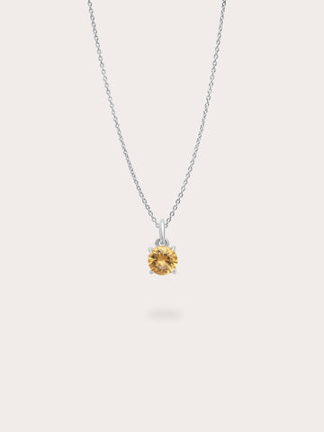 November Birthstone Necklace Citrine S925 Silver Rhodium (1) – Mondays Made Flower & Birthstone Jewelry Singapore