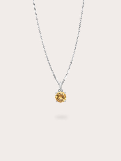 November Birthstone Necklace Citrine S925 Silver Rhodium (1) – Mondays Made Flower & Birthstone Jewelry Singapore