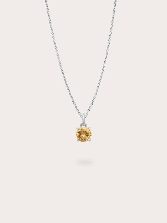 November Birthstone Necklace Citrine S925 Silver Rhodium (1) – Mondays Made Flower & Birthstone Jewelry Singapore