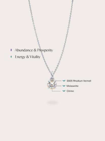 November Birthstone Necklace Citrine S925 Silver Rhodium (4) – Mondays Made Flower & Birthstone Jewelry Singapore