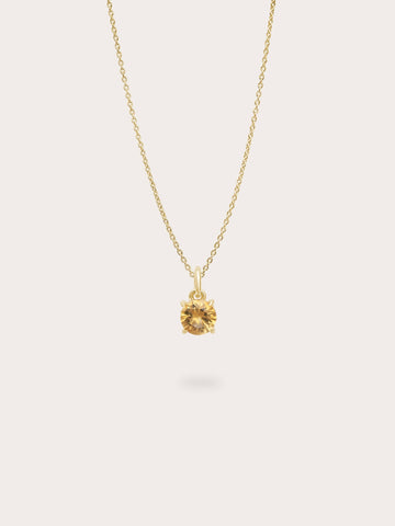 November Birthstone Necklace Citrine 18K Gold (1) – Mondays Made Flower & Birthstone Jewelry Singapore