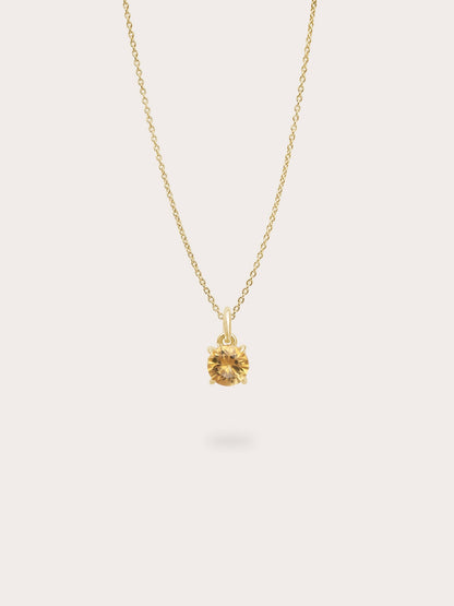 November Birthstone Necklace Citrine 18K Gold (1) – Mondays Made Flower & Birthstone Jewelry Singapore