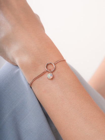 October Birthstone Charm Opal 18K Rose Gold (2) – Mondays Made Flower & Birthstone Jewelry Singapore
