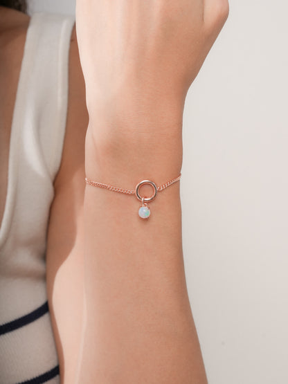 October Birthstone Charm Opal 18K Rose Gold (3) – Mondays Made Flower & Birthstone Jewelry Singapore