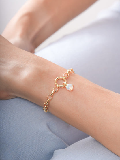 October Birthstone Charm Opal 18K Gold (2) – Mondays Made Flower & Birthstone Jewelry Singapore