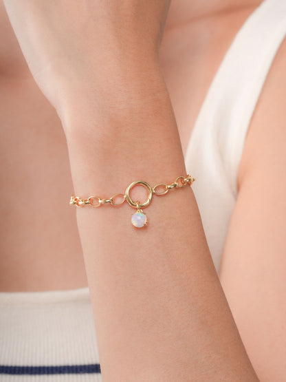 October Birthstone Charm Opal 18K Gold (3) – Mondays Made Flower & Birthstone Jewelry Singapore