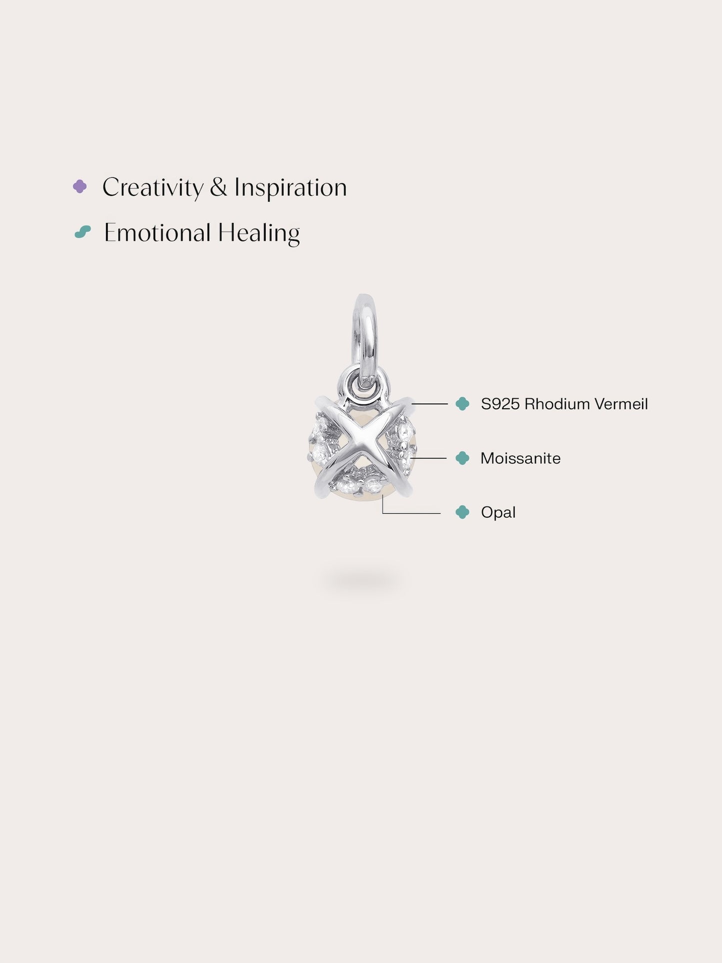 October Birthstone Charm - Opal