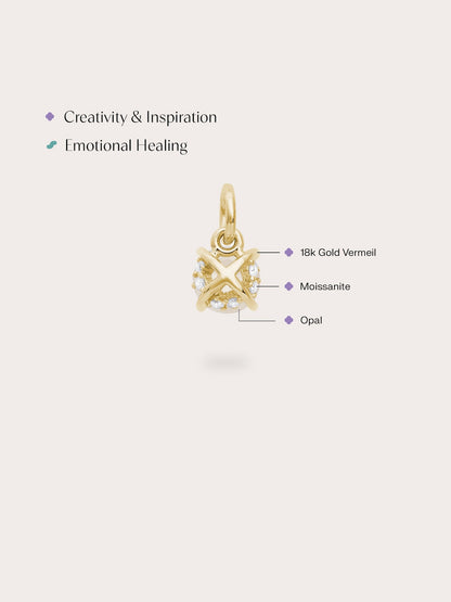 October Birthstone Charm Opal 18K Gold (4) – Mondays Made Flower & Birthstone Jewelry Singapore