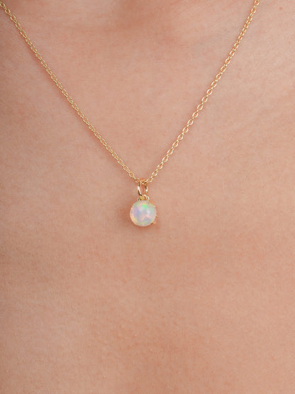 October Birthstone Necklace Opal 18K Gold (3) – Mondays Made Flower & Birthstone Jewelry Singapore