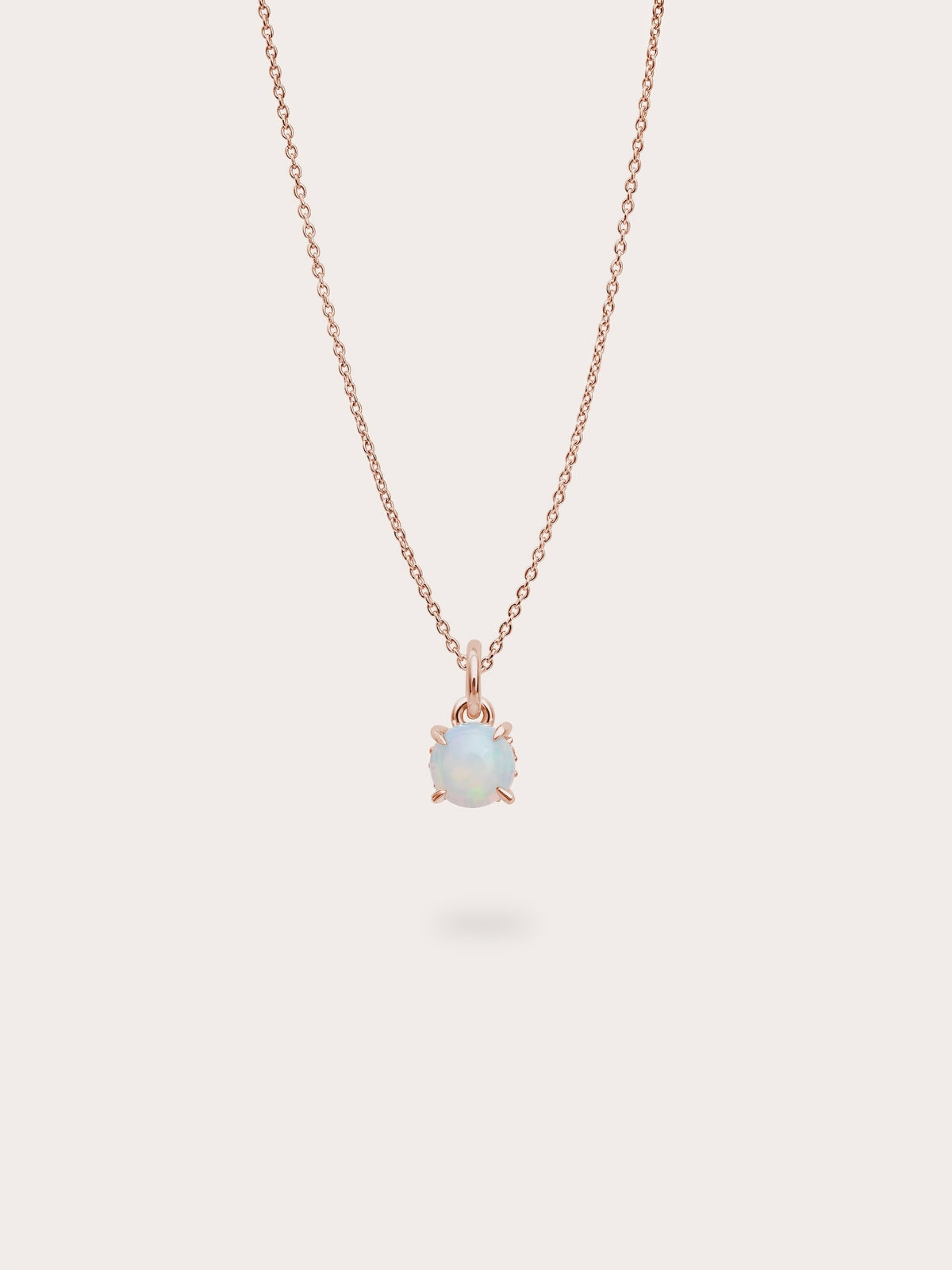 October Birthstone Necklace Opal 18K Rose Gold (1) – Mondays Made Flower & Birthstone Jewelry Singapore