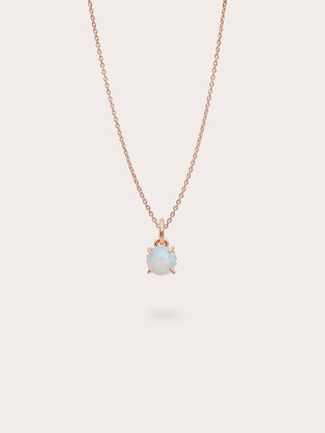 October Birthstone Necklace Opal 18K Rose Gold (1) – Mondays Made Flower & Birthstone Jewelry Singapore