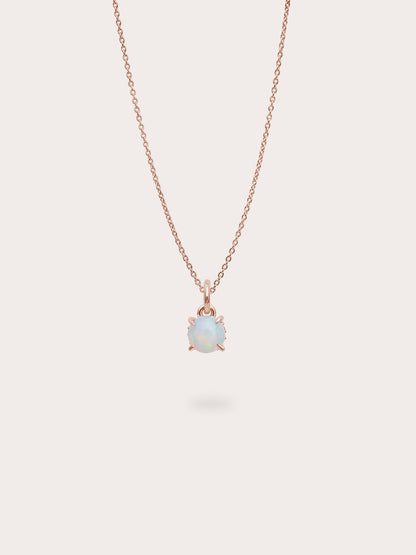 October Birthstone Necklace Opal 18K Rose Gold (1) – Mondays Made Flower & Birthstone Jewelry Singapore