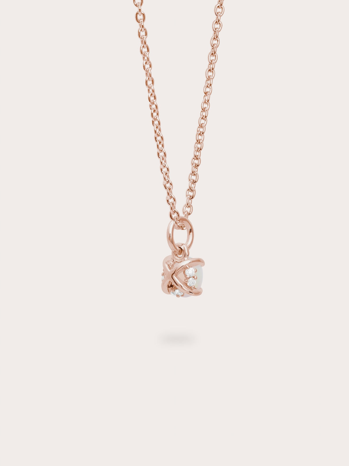 October Birthstone Necklace Opal 18K Rose Gold (5) – Mondays Made Flower & Birthstone Jewelry Singapore
