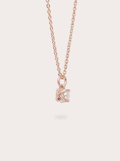 October Birthstone Necklace Opal 18K Rose Gold (5) – Mondays Made Flower & Birthstone Jewelry Singapore