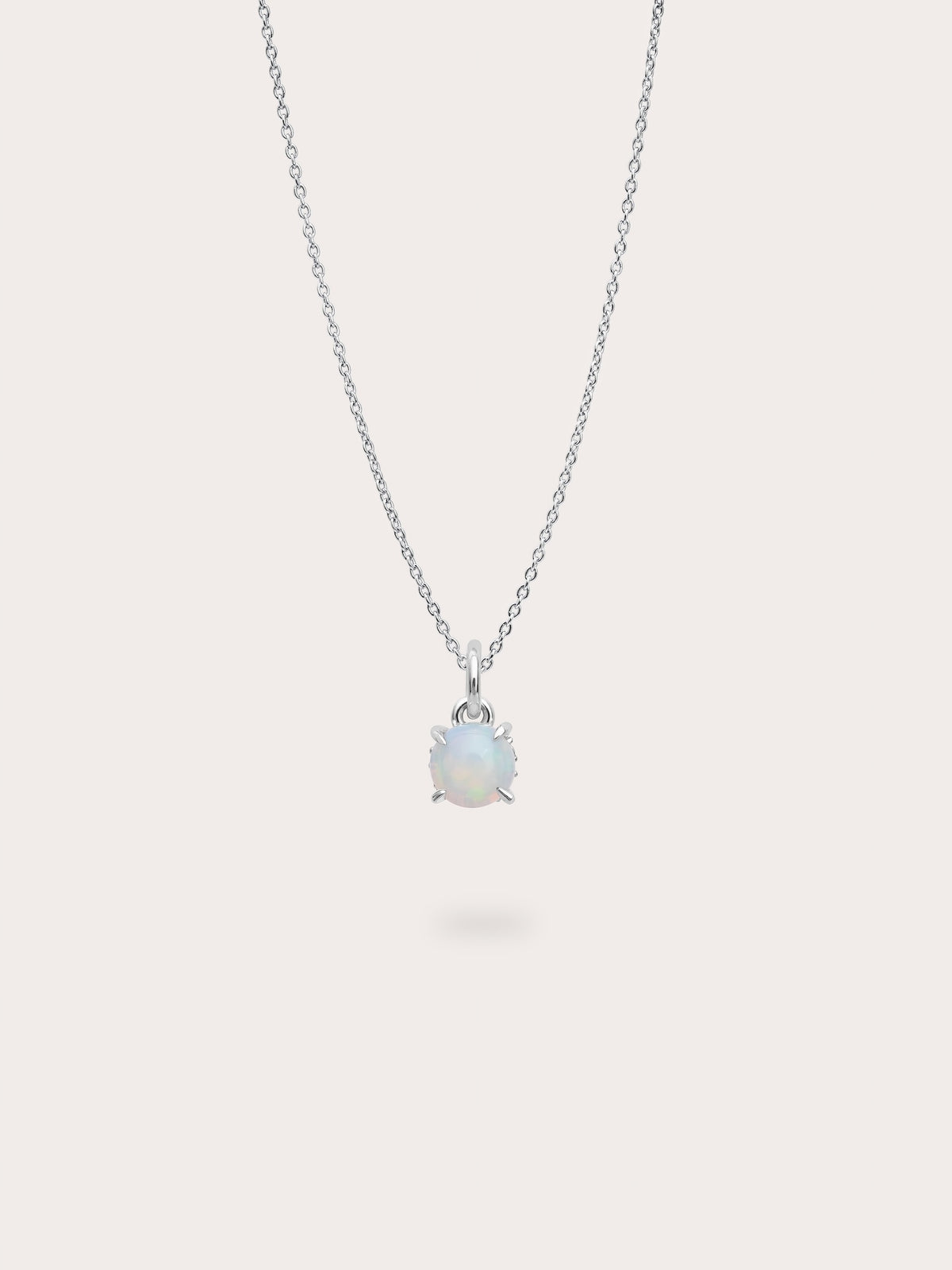 October Birthstone Necklace Opal S925 Silver Rhodium (1) – Mondays Made Flower & Birthstone Jewelry Singapore