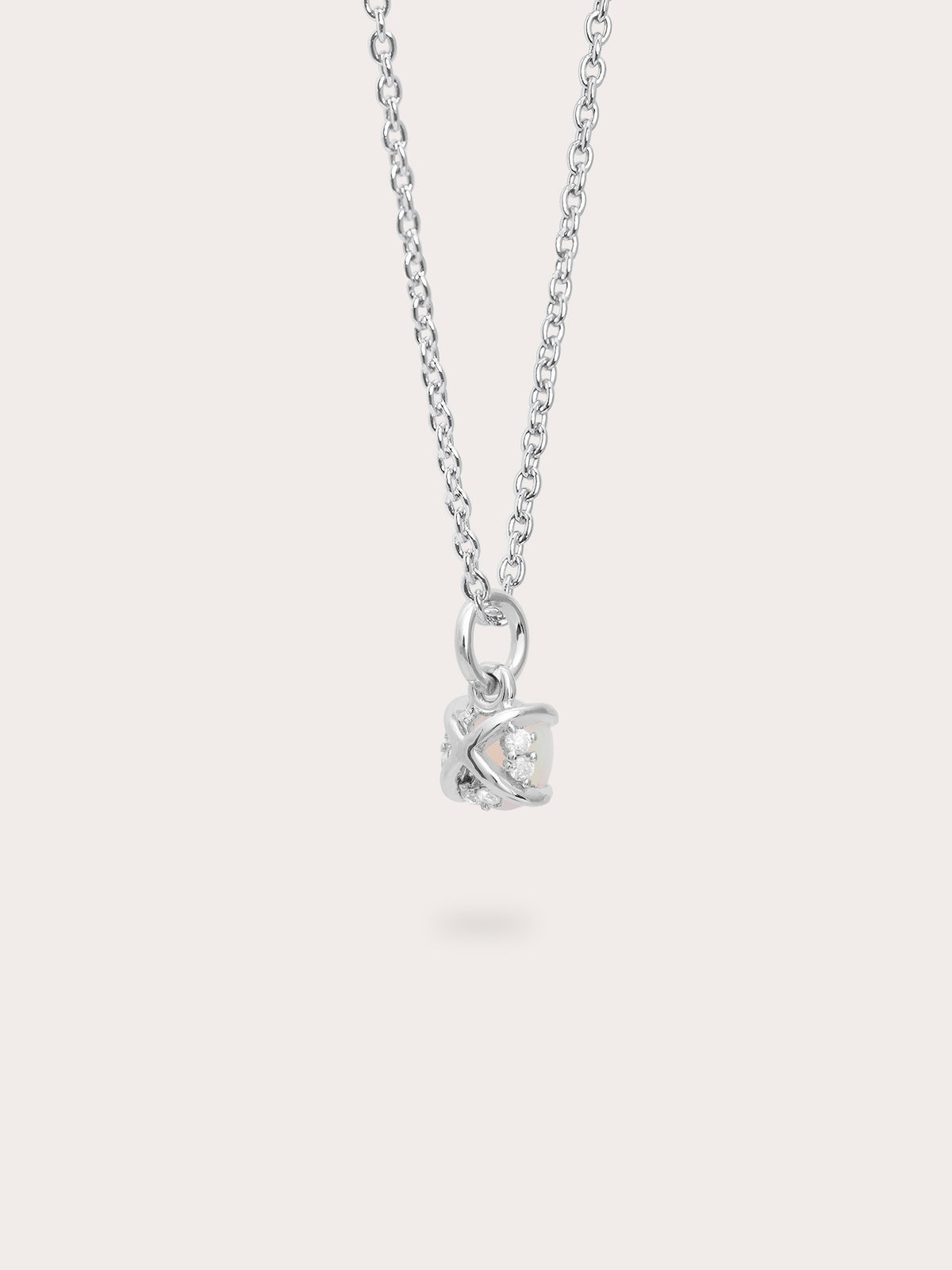 October Birthstone Necklace Opal S925 Silver Rhodium (5) – Mondays Made Flower & Birthstone Jewelry Singapore