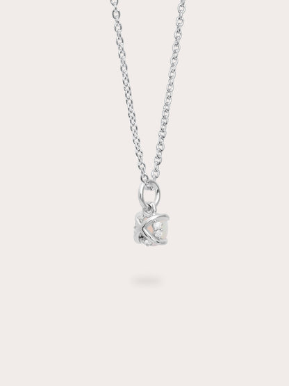October Birthstone Necklace Opal S925 Silver Rhodium (5) – Mondays Made Flower & Birthstone Jewelry Singapore