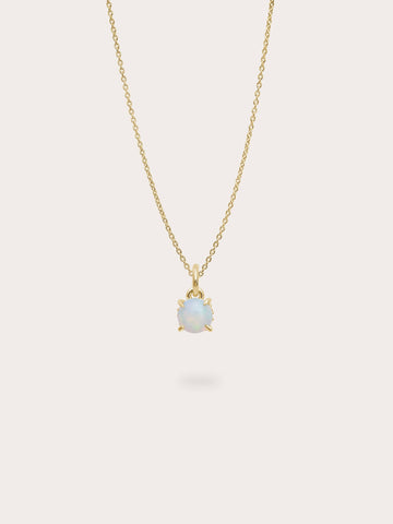 October Birthstone Necklace Opal 18K Gold (1) – Mondays Made Flower & Birthstone Jewelry Singapore