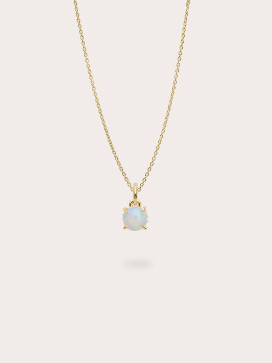 October Birthstone Necklace Opal 18K Gold (1) – Mondays Made Flower & Birthstone Jewelry Singapore