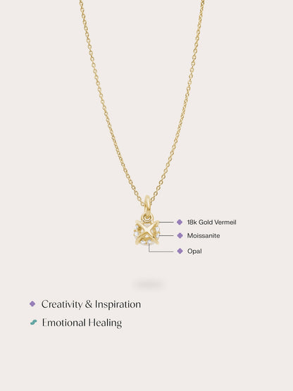 October Birthstone Necklace Opal 18K Gold (4) – Mondays Made Flower & Birthstone Jewelry Singapore
