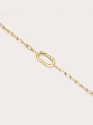 Paper Clip Charm Bracelet 18K Gold (1) – Mondays Made Flower & Birthstone Jewelry Singapore