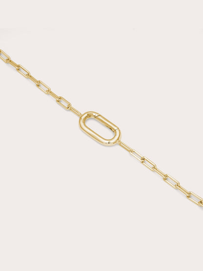 Paper Clip Charm Bracelet 18K Gold (1) – Mondays Made Flower & Birthstone Jewelry Singapore
