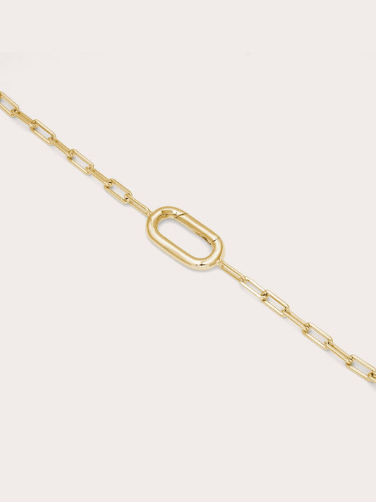 Paper Clip Charm Bracelet 18K Gold (1) – Mondays Made Flower & Birthstone Jewelry Singapore