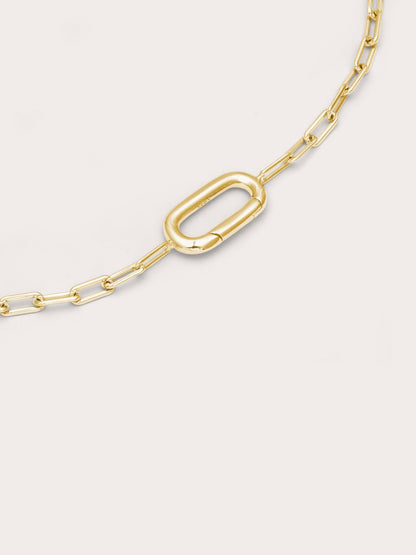 Paper Clip Charm Bracelet 18K Gold (2) – Mondays Made Flower & Birthstone Jewelry Singapore
