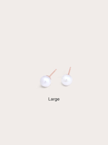 Pearl Studs L 18K Rose Gold – Mondays Made Flower & Birthstone Jewelry Singapore