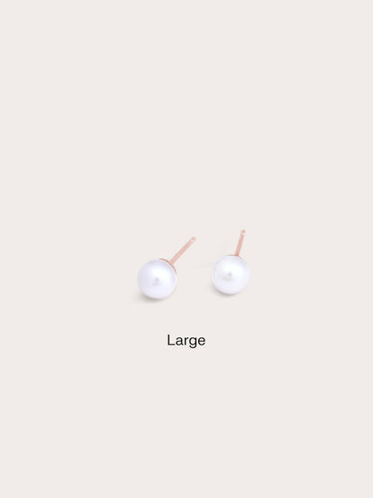 Pearl Studs L 18K Rose Gold – Mondays Made Flower & Birthstone Jewelry Singapore